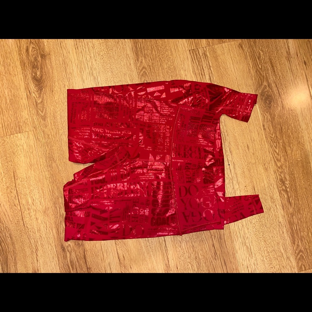 Red limited edition lululemon leggings